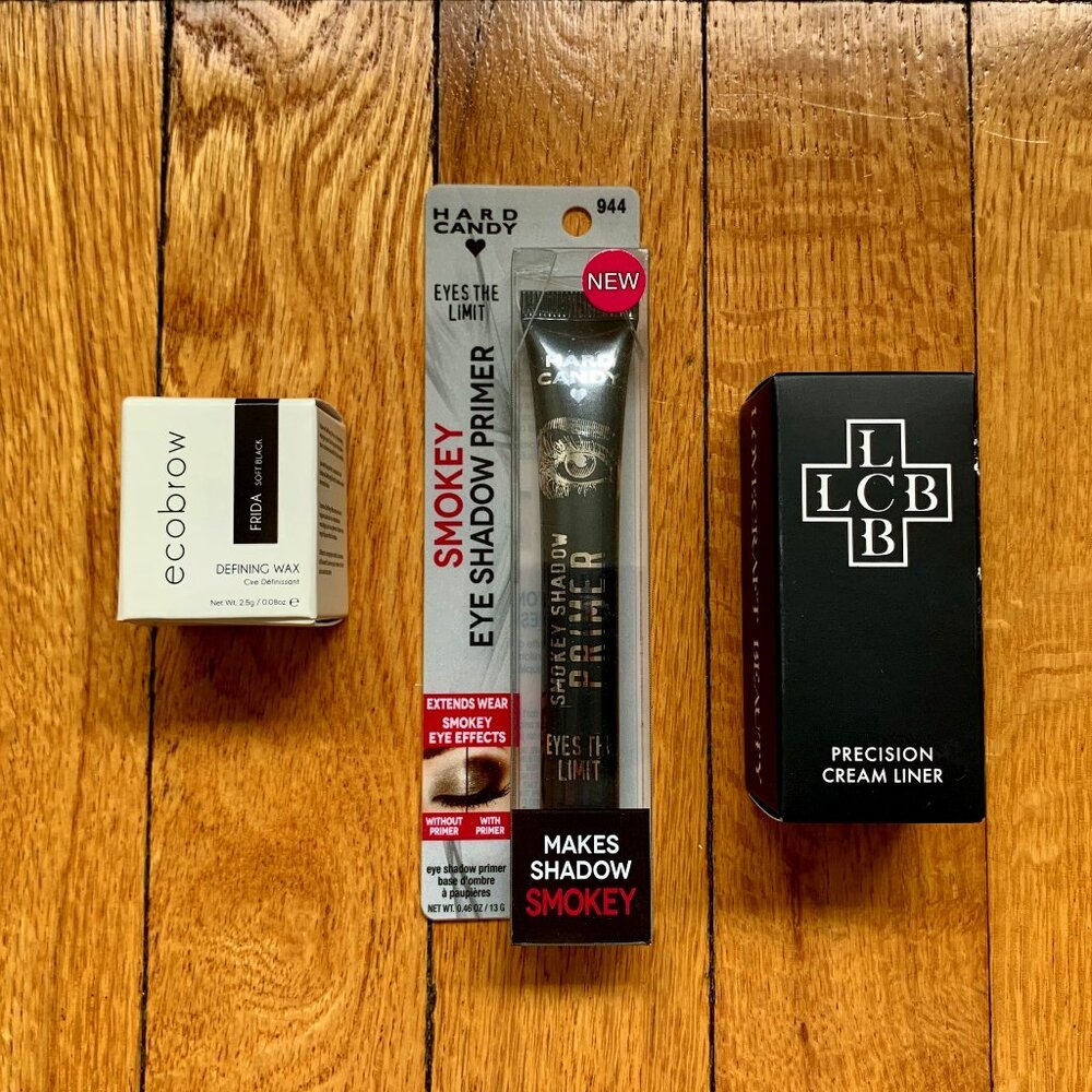 (NEW) LCB Meridian liquid eyeliner/Hard candy smoky eyeshadow primer/Ecobrow Wax
